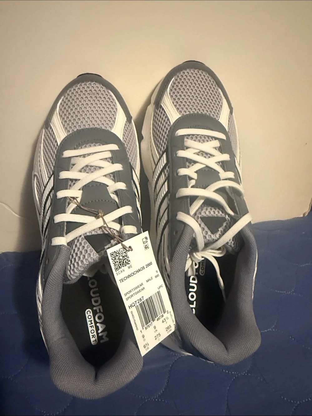 Adidas TechnoChaos 2000 Gray and White Men's Comfort Sneakers